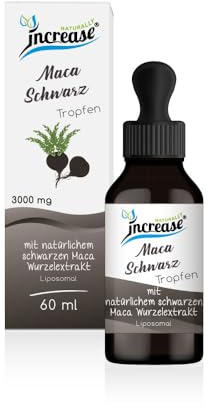 Liposomale Maca Schwarz Tropfen hochdosiert - (90.000mg Wurzelextrakt pro Packung) 3000mg Maca Schwarz pro Tagesdosis -MCT Öl -Hohe Bioverfügbarkeit