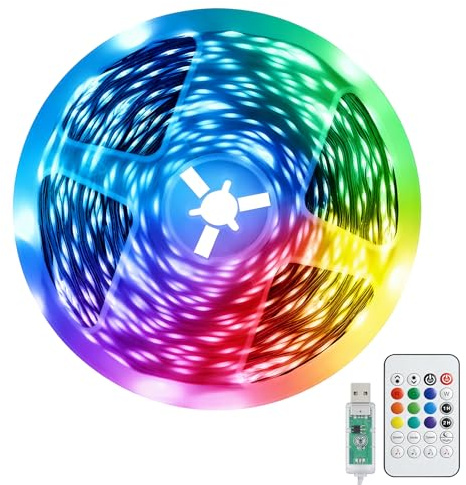 MUSUNIA USB LED Strip 5M RGB 5050 LED Strip Ferndimmbar Schneidbar
