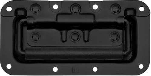 Adam Hall 340822 BLK Klappgriff klein gefedert mit Einbauschale PVC Griff