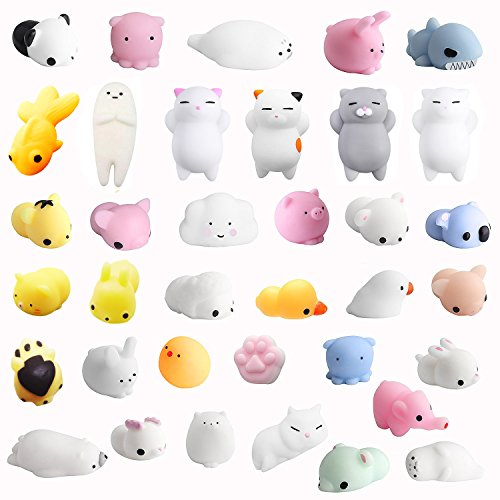 Amaza 36 pezzi Squishy Kawaii Piccolo Animali Anti Stress Liever Giocattolo (multicolore)