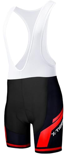 X-TIGER Salopette Ciclismo Uomo con Tasca Posteriore,Pantaloncini da Bici Imbottiti in Gel 5D,per Mountain Bike,Ciclismo su Strada,Equitazione