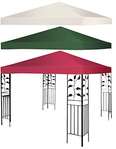 GOPLUS Ersatzdach für Pavillon 3x3m wasserdicht, Pavillondach Ersatzbezug Schutzhaube Dachplane Pavillionplane für Garten Pavillon (Weinrot, Einzeldach)