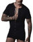 Muscle Alive Mens Short Sleeve Onesie Henley Jumpsuit Stretchy Cotton Ramper Black XL