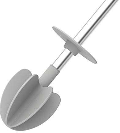 Croydex Anti Bacterial SiliconeToilet Brush, Silicone, White and Grey, 480 x 110 x 100mm