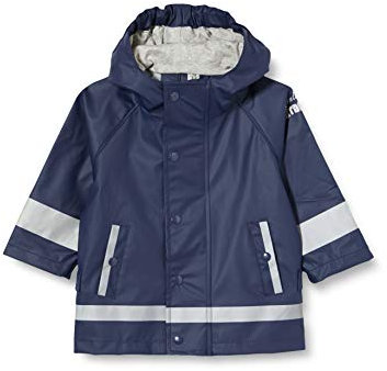 Sterntaler Regenjacke ungefüttert uni - Kinder Regenjacke wasserdicht - Jungen Jacke mit verschweißten Nähten, Kapuze und reflektierenden Details - robuste Regenbekleidung - marine, Größe 104