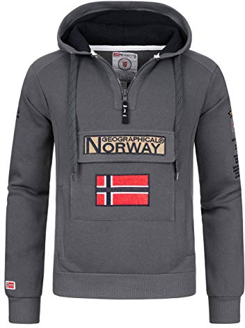 Geographical Norway - Felpa da Uomo Modello Gymclass Ass A 007 (Grigio, l)…