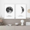dsdsgog Personalisierte Mondphase Mond nach Datum Wandkunst Leinwand Malerei Poster Druck Hochzeit Andenken Geschenk Bild Kinderzimmer Wohnkultur-50x70cm 2 Stk. Kein Rahmen