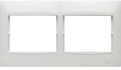 BJC Coral - Marco de 2 elementos horizontal con embellecedor intermedio integrado (sin bastidor), Blanco ,21212