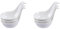 HEMOTON 6Pcs Salsa in Ceramica Piatto Degustazione Cucchiai Cucchiaini Caviale Cucchiaio di Immersione Ciotole Serving Ciotola per Condimento Ketchup Antipasto Ramekin Cena Party BBQ