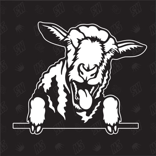speedwerk-motorwear Schaf Version 4 - Aufkleber, Autoaufkleber, Sticker, Wolle, Lamm, Bauernhof, Widder, Hammel, Schafbock, Tiere, Farmanimals, Farmtiere (AUCH MIT Wunschname MÖGLICH)
