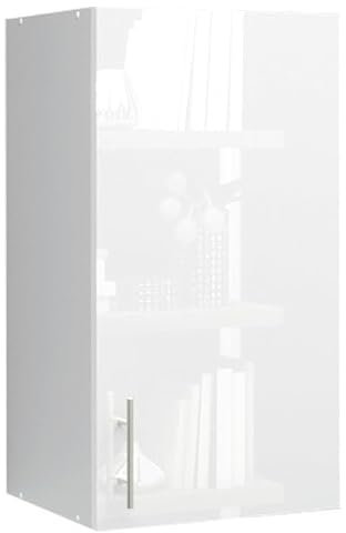 JD Greta 400mm Kitchen Wall Cabinet with Door – Wall Unit – White Gloss – Modern Storage Cupboard