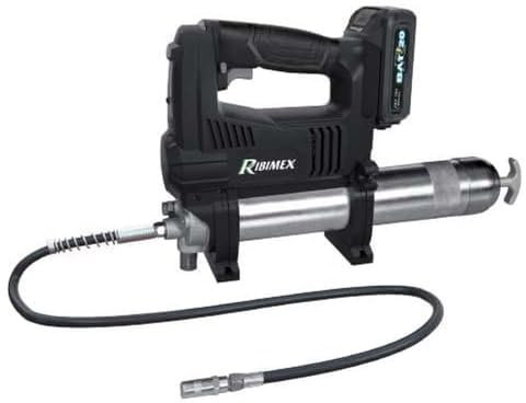 Ribimex PRBAT20/GRSB RIBIMEX-PRBAT20/GRSB-Pistola ingrassatrice-RBAT20 (Senza Batteria e Caricatore), Nero, 410ml