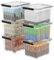 Cetomo 80L*6 Storage Boxes with Wheels, Plastic Storage Bins with Lids, Latching Buckles, Click Closure, Stackable, Nestable, Organizer for Home Office Clothes, Clear, 80L-6 Pack