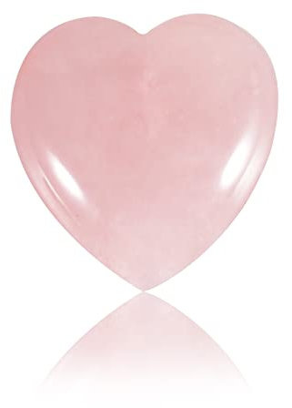 Healing Crystal Rose Quartz Crystal Heart Shape Love Worry Stone for Healing Reiki Meditation Therapy Stress Relief Home Decoration 1Pcs 20x20x10mm