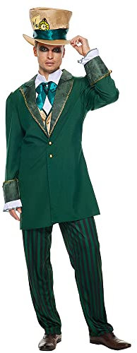 EraSpooky Mad Hatter Kostüm für Erwachsene, Herren, für Halloween Party, Cosplay, Karneval, Themenparty Kleidung