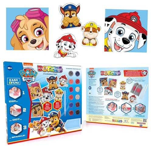 DIAMOND DOTZ DOTZIES 2592777 Original 5D Diamond Painting Set, Paw Patrol, DIY Kreativ-Mal-Kit für Diamant-Sticker und Bilder, Diamanten-Bastelset für Kinder ab 6 Jahren, Beginner