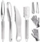 8PCS Fish Scaler Remover, Stainless Steel Fish Scaler with Gloves, Fish Scale Remover Set Fish Scale Scraper Fish Bone Plucking Tweezers Fish Skin Grater Scraper Peeler Brush Cooking Tool for Kitchen