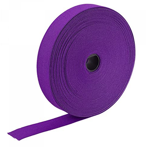 sourcing map 2.5cm Gummiband Breit zum Nähen, 18 Meter Elastic Rubber Band, Breites Gummiband für Hosen, Bund, Stoffe zum Nähen (Lila)