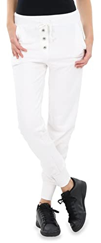 Malito - Damen Jogginghose im Classic Look - Sporthose in Unifarben - Baggy zum Tanzen - Sweatpants - Trainingshose 8021-G (weiß S)