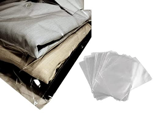 HOME PRO Buste Plastica per Maglioni Maglia Camicie T-Shirt Indumenti Trasparente Protezione Antipolvere Riutilizzabile 35x50 cm Nylon PLT 50Pezzi