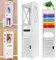 AUTOFU Armoire de Salle de Bain Étanche Avec Tiroir à Papier, Rangement Mince et Haut, Étagères Blanches, Autoportante, Étagère d'Angle Haute