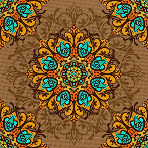 HEKO PANELS Stoff Oxford Wasserdichte Meterware Canvas-Stoff Polyester Stoff Zum Nähen Nähstoffe Möbelstoffe Dekostoffe Handwerken Wasserabweisend Blickdicht Arabische Ornamente 1 Meter 155 x 100 cm