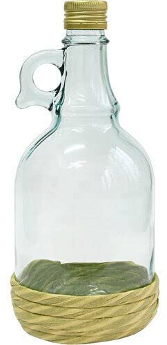 Gallone 1,0 l Flasche mit Geflecht, mit Schraubver