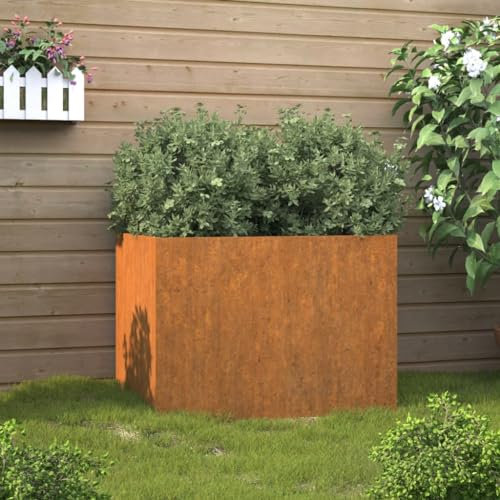 INLIFE 821558 Pot de fleurs en acier Corten Gris 62 x 47 x 46 cm 5,07 kg