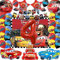 SWOKKTS Cars Geburtstag Deko 4 jahre, Kinder Auto Geburtstagsdeko 4 jahre, Auto Luftballons Geburtstag Jungen Mädchen, Cars Geburtstagsbanner Folienballon und Hintergrund (Rot Zahlenballons 4)
