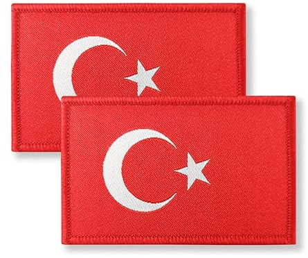 Overdecor Flaggen-Patch, taktischer Patch, Klettverschluss, 2 Stück (Türkei)