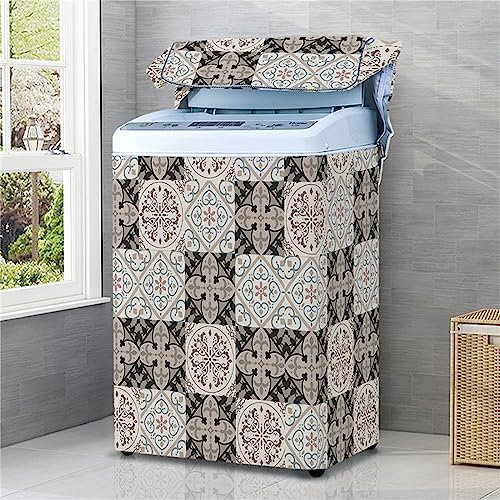 Odot Housse Machine a Laver Chargement par Le Haut, Couvre-Machine Protecteur Anti-Poussière Couverture pour Machine Lave-Linge et Sèche-Linge (Capacité L 6.8-8kg,Maroc)