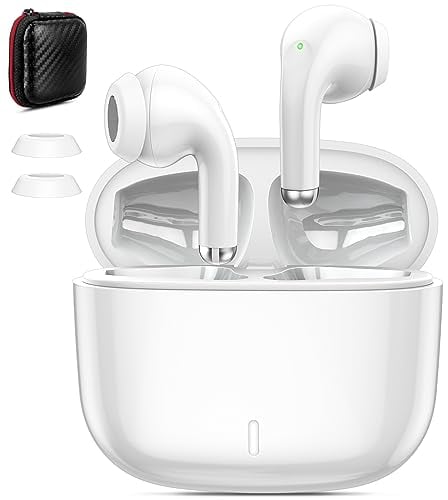 Auriculares Inalámbricos para iPhone 15 14 13 12 SE 2a, Bluetooth 5.3 con HD Micrófono,50H Control Táctil Wireless Earbuds con Estuche de Carga USB-C para Redmi 13C Note 13 11s Poco X6 Pro