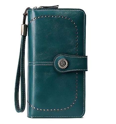 Homavit Portefeuille Long Femme, Porte Monnaie Porte Carte Femme, Grande capacite, avec Protection RFID, avec 23 emplacements pour Cartes et dragonne détachable