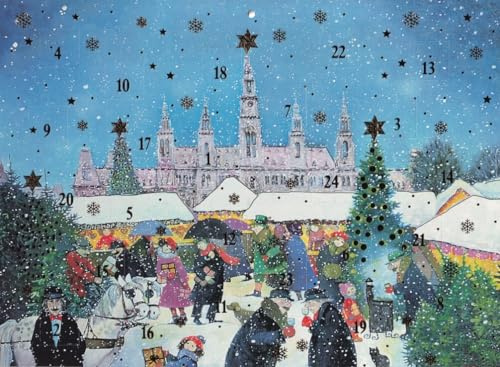 Nostalgischer Adventskalender A4 Wien Weihnachtsmarkt vor dem Rathaus