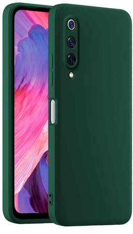 HULLIN Bunte Silikon Handyhülle, Passend für Xiaomi MI 9/9 Pro (6.39) - Dunkelgrün