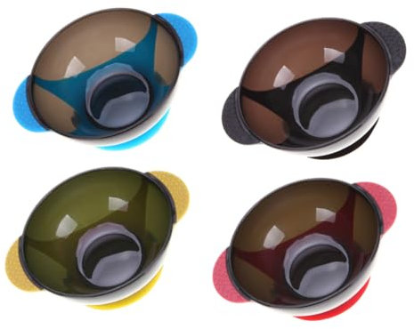 OHPHCALL Juego De 4 Cuencos De Silicona Para Teñir El Cabello Ventosa Antideslizante, Colores Variados (negro, Azul, Amarillo, Rojo) Para Peluquería y Salón De Belleza