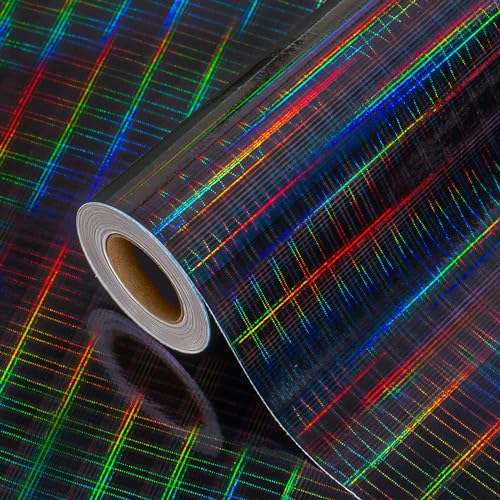 Burymento Geschenkpapierrolle, metallisch, holografische Streifen, Geschenkpapier für Geburtstag, Valentinstag, Muttertag, Abschlussfeier, Hochzeit, Vatertag, Babyparty, Weihnachten (43,2 x 100 m)