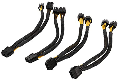 Oikabio 4 Pcs CPU 8 Pin Splitter ATX CPU 8 Pin Female to 8(4+4) Pin Male EPS 12V for Motherboard Adapter Cable