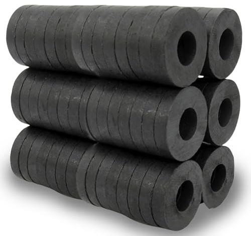 100 Stück Ringmagnet: Ø 17.5 mm x 7.5mm x 3 mm Ferrit Ringmagnete mit Loch Ring, Magnetring strapazierfähig Ringmagnet Magnet Scheibe für Industrie, DIY, Basteln, Wissenschaftsprojekte