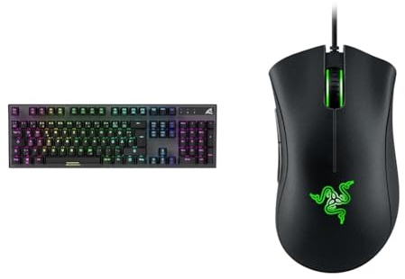 Sharkoon Skiller SGK20, mechanische Schalter, Huano Brown, RGB & Razer DeathAdder Essential (2021) - Essentielle Gaming-Maus