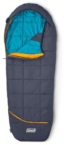 Coleman Big Bay Schlafsack für Erwachsene, Mumienschlafsack mit Kopfstütze, Fußbelüftung, Aufbewahrungstasche, große und große Größen