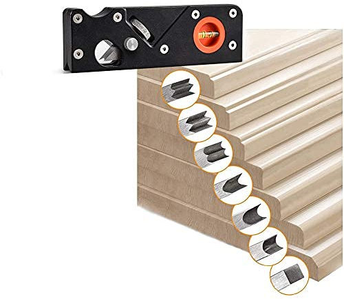 Holzbearbeitungskante Eckhobel Set mit 6 Schneidköpfen - Handhobel für Holzbearbeitung, 45 Grad Schrägkante, Manueller Hobel, Einstellbarer Fasenhobel - Ideal für Fase und Trimmen in Woodwo