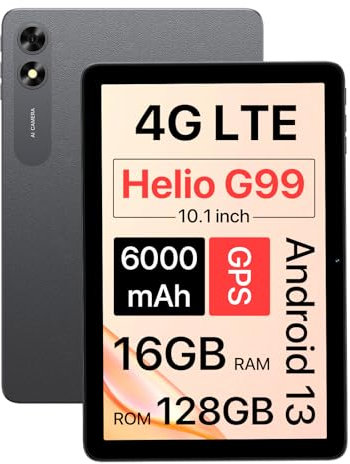 UMIDIGI G3 Tab Ultra Tablet,16 GB(8+8)+128 GB(To 1TB) Android 13,Helio G99 Processor,Octa-Core,10.1 inch Tablet,Dual 4G LTE, Android Tablet 6000mAh/8MP+8MP/2.4G/5G WiFi/ BT5.0/GPS