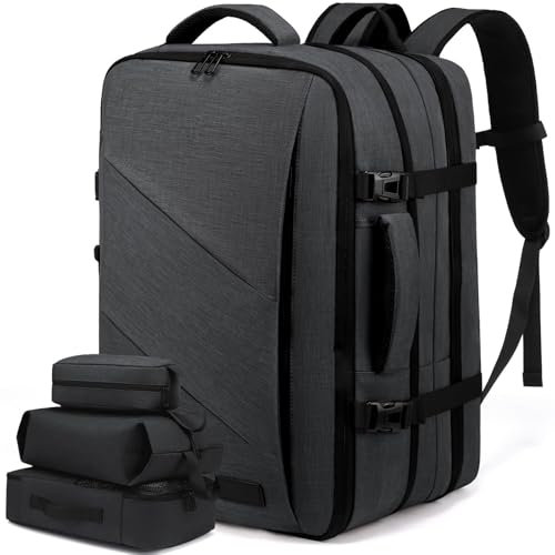 LOVEVOOK Travel Backpack Cabin Size Men Women, Carry on Backpack 40L,Large Expandable Flight Approved Hand Luggage Backpacks for Airplanes,Laptop Rucksack 17 Inch, Weekender Hiking Bag