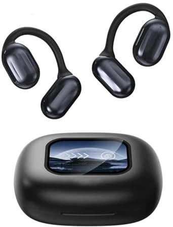 Erazer Xp2 Over Ear Headphones - Wireless Earbuds, Intelligent Touch, LED Display Charging Case (Grey)