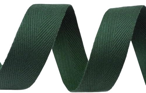 5m Köperband Baumwoll-Band 20mm Einfassband Kantenband Dekorationsband, Farbwahl, Farbe:dunkelgrün