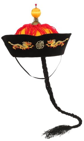 TOGEVAL Chapeau Cosplay Oriental Avec Tresses Accessoire De Costume Pour Fête Et Performance Traditionnel Chinois Royal Pour Déguisements Et Événements Thématiques