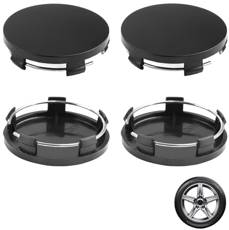 4 Stück Alufelgen-Nabenkappen, Nabenkappen für Alufelgen, universelle Passform, 60 mm Außendurchmesser, 56 mm Innendurchmesser, langlebige ABS-Konstruktion, geeignet für alle Autos, schützt und