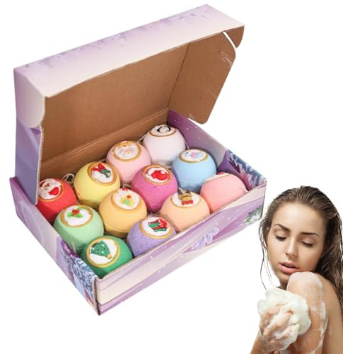 Schaumbälle, Weihnachten, Badekugel für | Bunte Duschbäder mit Weihnachtsbädern, Schaumbad für Duschbad für und Mädchen