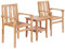 Lauuoeriau Furniture Item home 3-teiliges Bistro-Set aus massivem Teak-Möbel